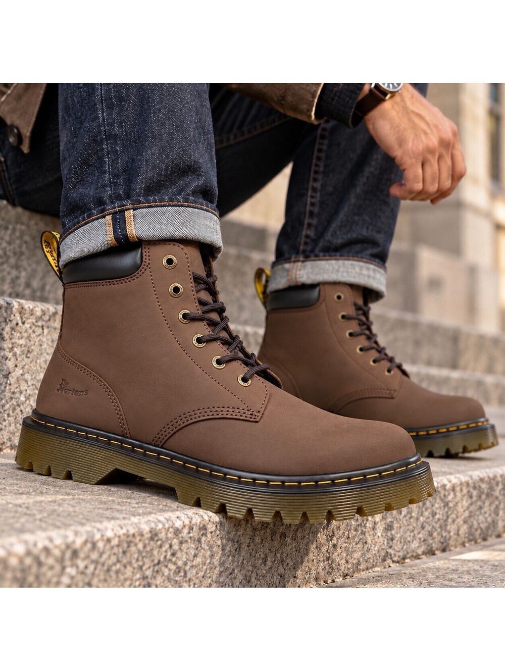 Dr. Martens Cartor 6 Eye Crazy Horse Boots Men’s Size 13 Dark Brown 21631201 NIB